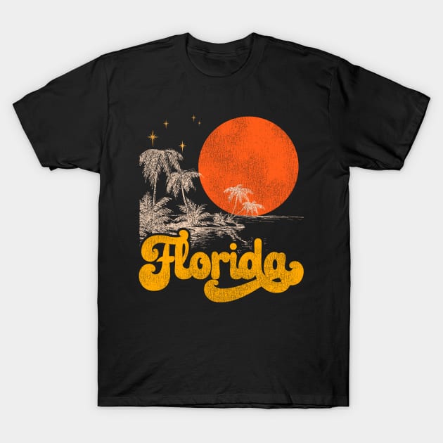 Vintage State of Florida Mid Century Distressed Aesthetic T-Shirt by darklordpug